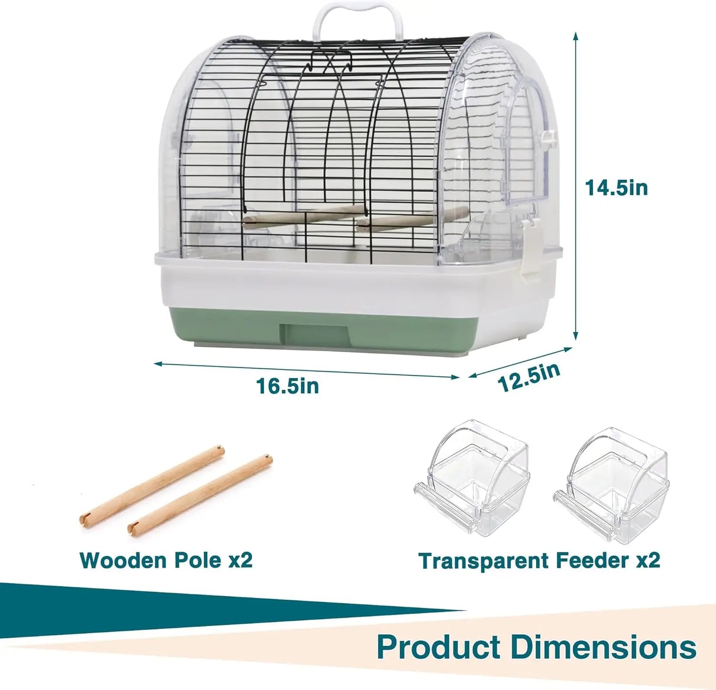 HiMISSCN Portable Bird Cage Carrier Travel Parrot Cage With Perches