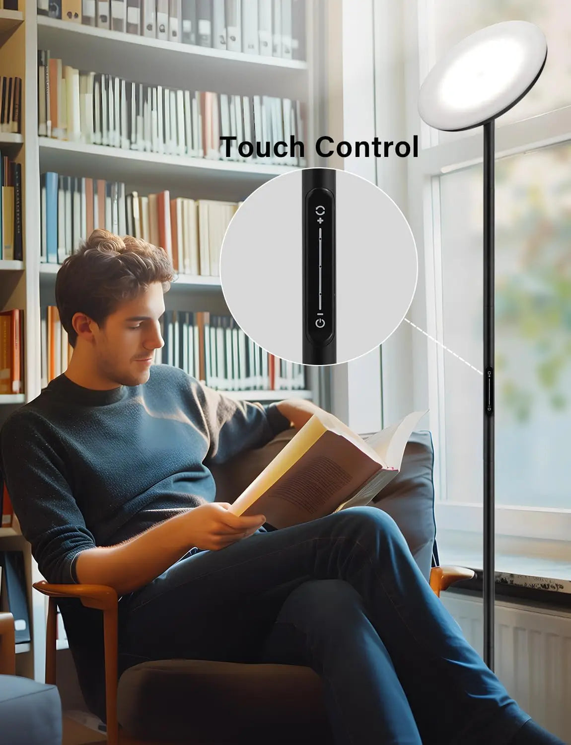 Remote LED Floor Lamp With Dimmable Three Color Temperatures