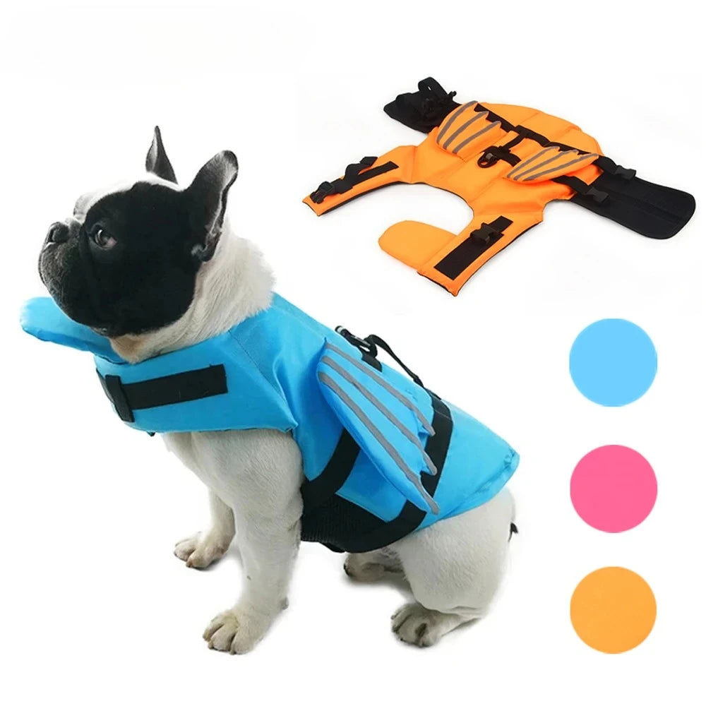 Dog Life Jacket With Reflective Wing Swimwear For Pets