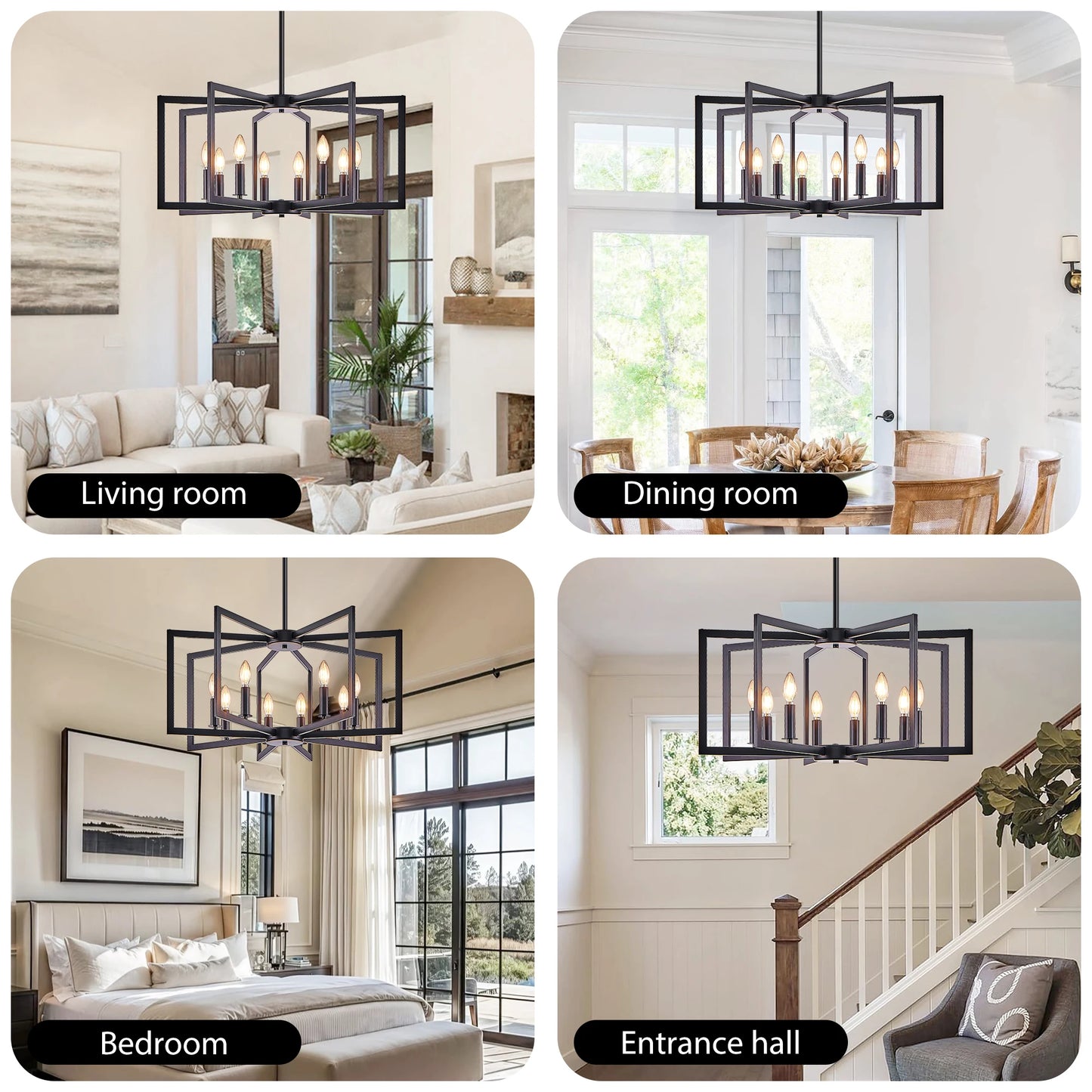 ARLGSITE Geometric Pendant Light Chandelier Industrial Metal Fixture