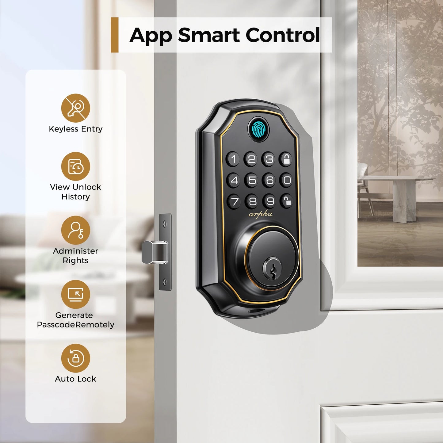Arpha D280 Keyless Entry Smart Lock With Fingerprint Keypad