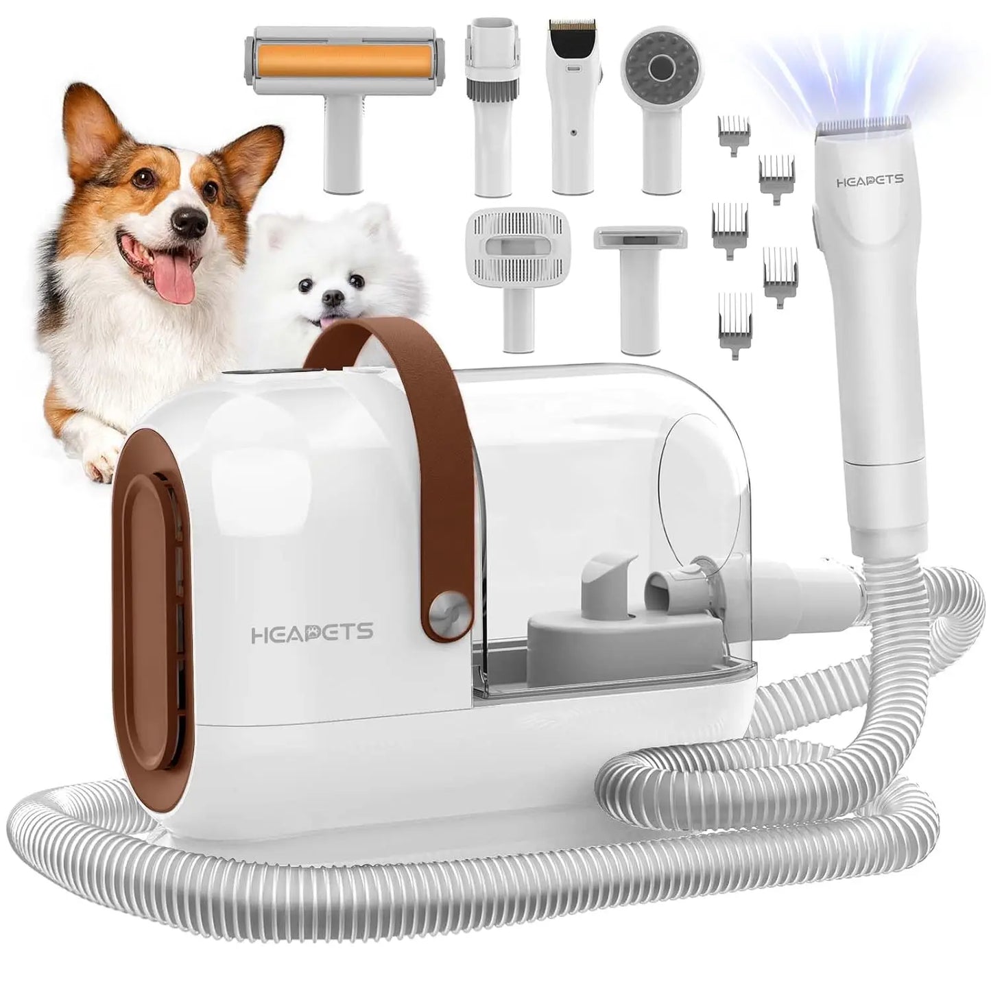 Pet Grooming Vacuum Kit With 7 Tools Low Noise Clipper