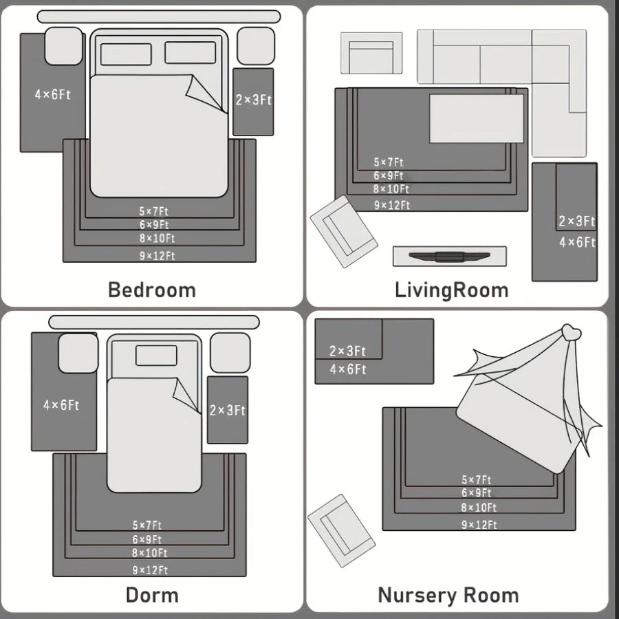 Geometric Plush Area Rug for Living Room and Bedroom