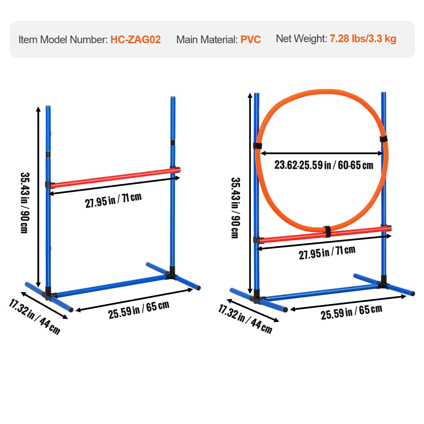 SucceBuy Dog Agility Training Set With Adjustable Hurdles
