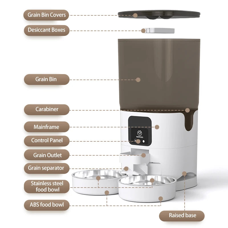 PAPIFEED Smart Cat Dual Bowl Automatic Feeder With Timer