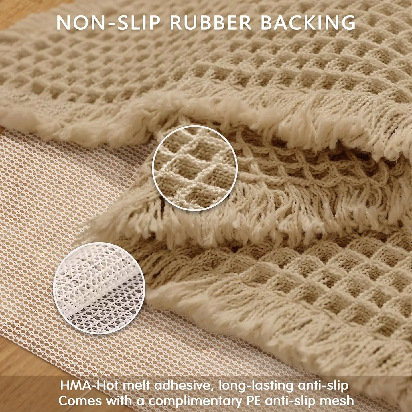 Super Absorbent Non Slip Bath Mat Waffle Design Rug