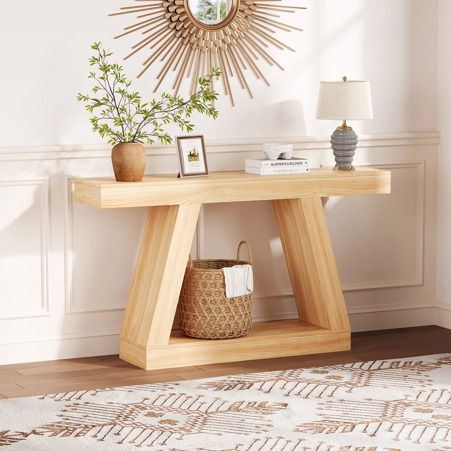 HiMISS Narrow 2-Tier Console Table For Entryway And Living Room