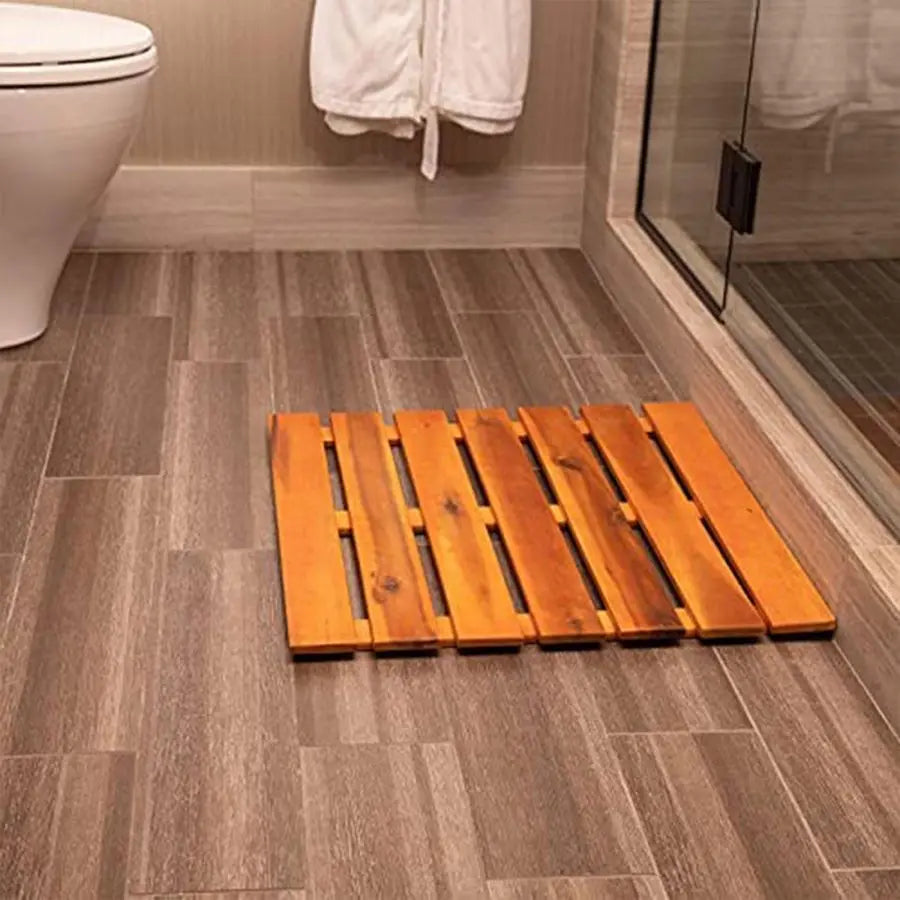 Acacia Wood Bath Mats for Bathroom and Shower Floors
