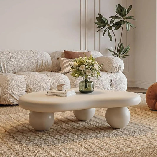 Cloud Shaped Coffee Table Wooden Modern Center Table Three Balls