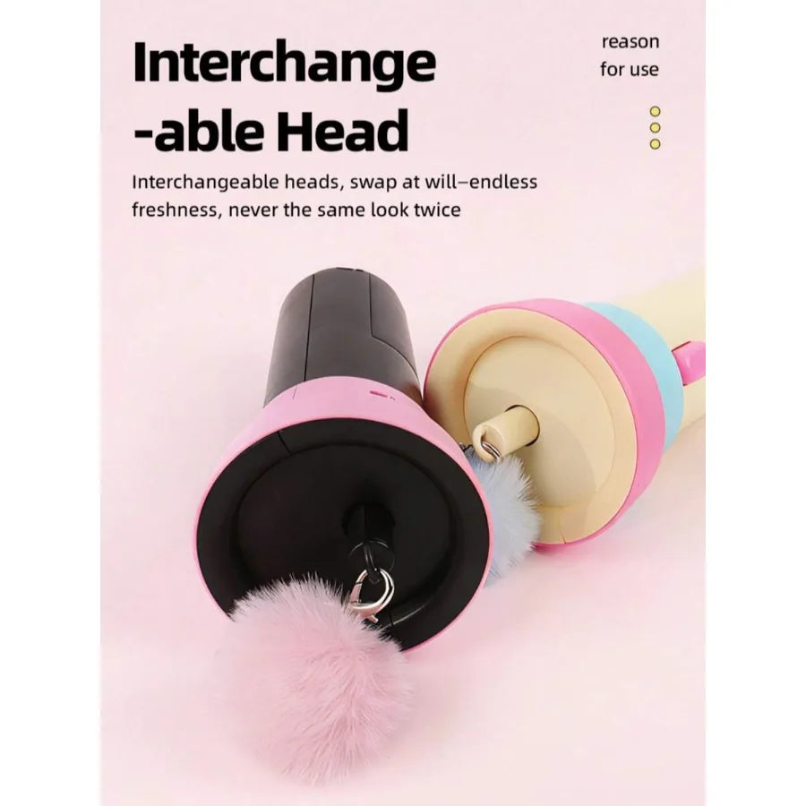 Interactive Automatic Cat Toy Wand With Pom Pom Balls