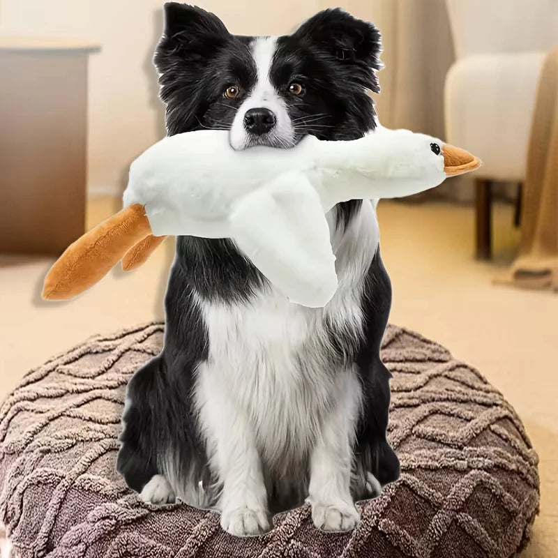 Plush Duck Dog Toy With Realistic Goose Design Chew