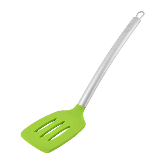 UXCELL Stainless Steel Handle Silicone Slotted Pancake Turner Spatula