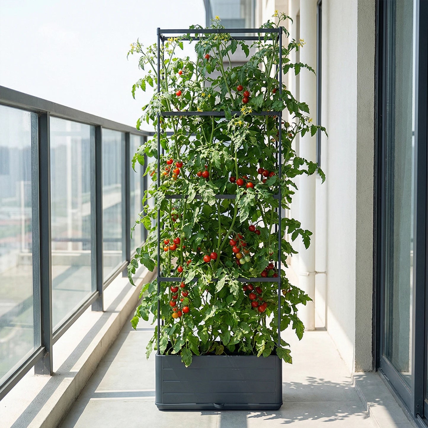 Raised Garden Bed Planter With Trellis And Self Watering