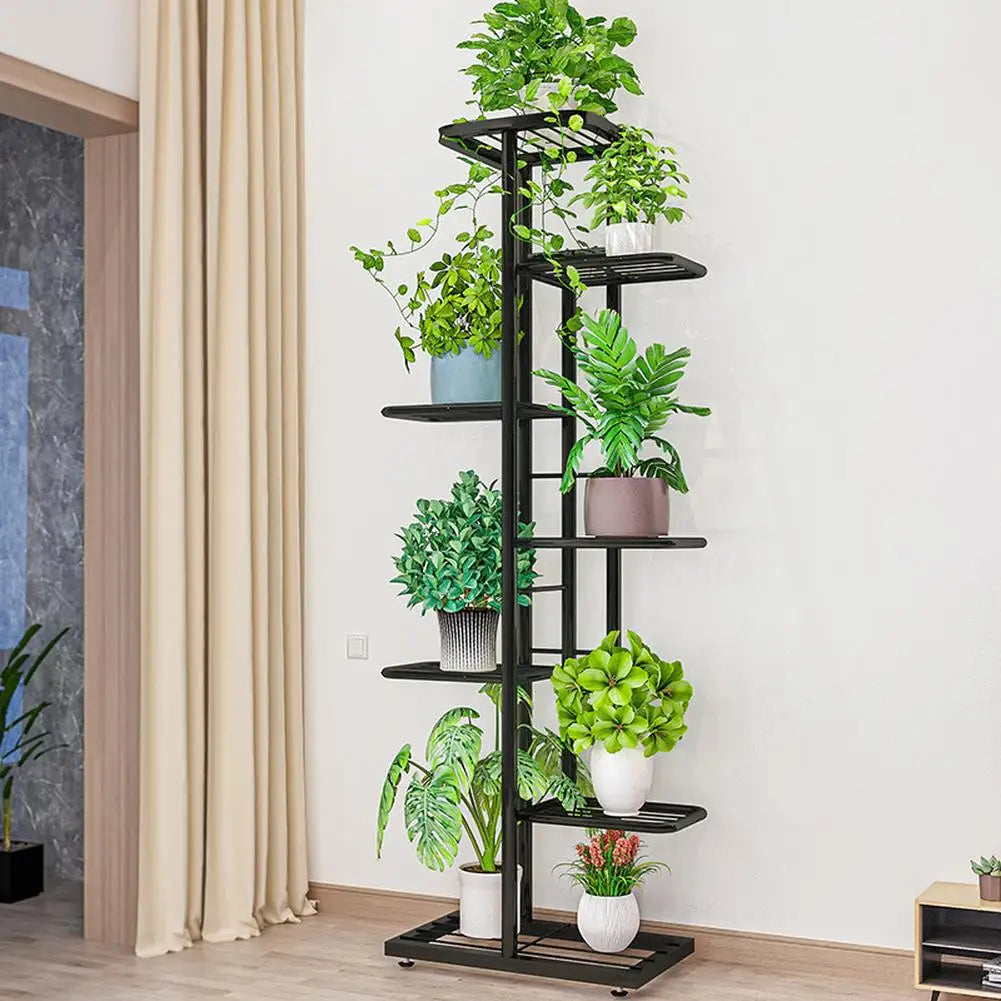 TWISTER.CK 8-Tier Metal Garden Plant Stand For Balcony Patio