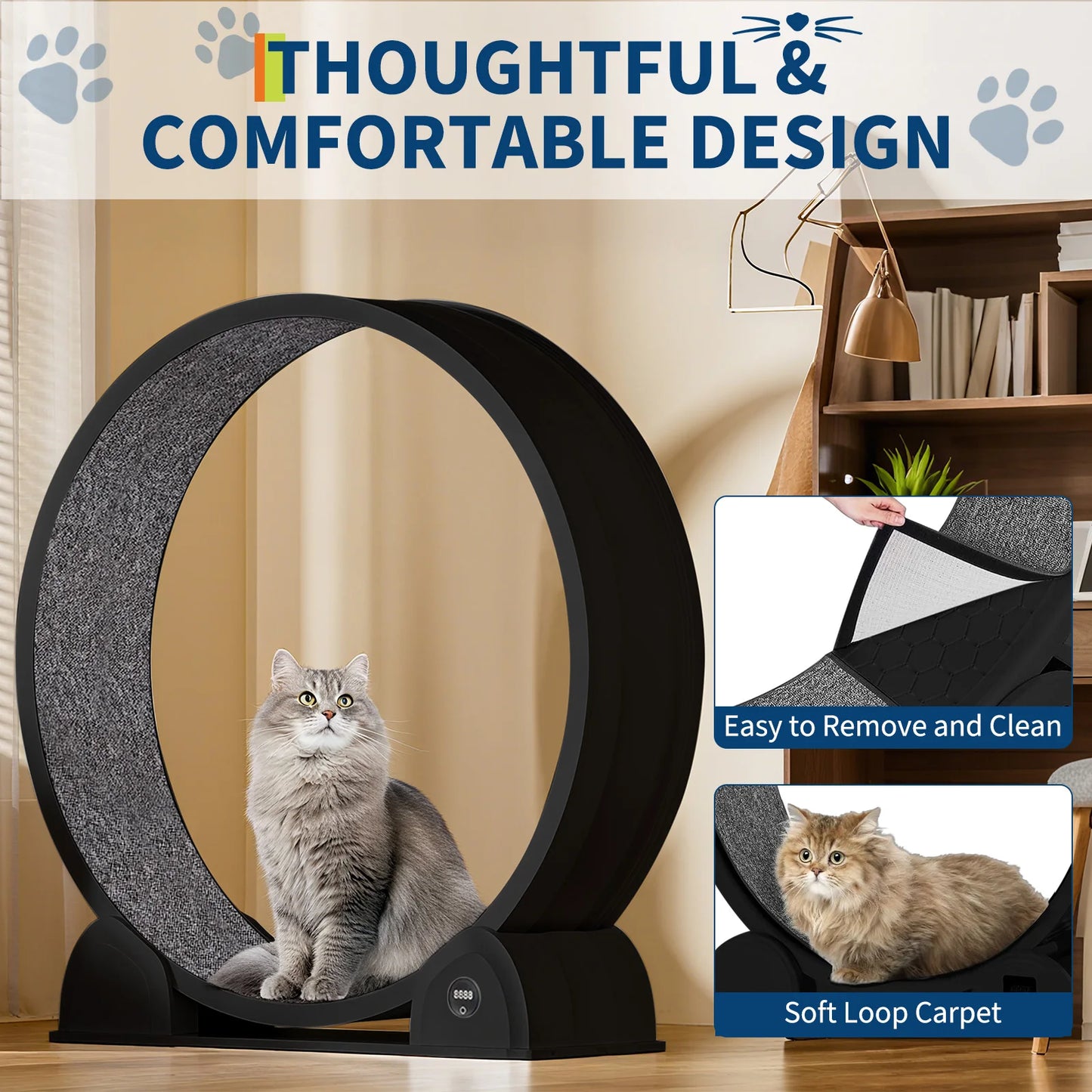 HiMISS Cat Exercise Wheel Super Quiet Running Wheel Pedometer