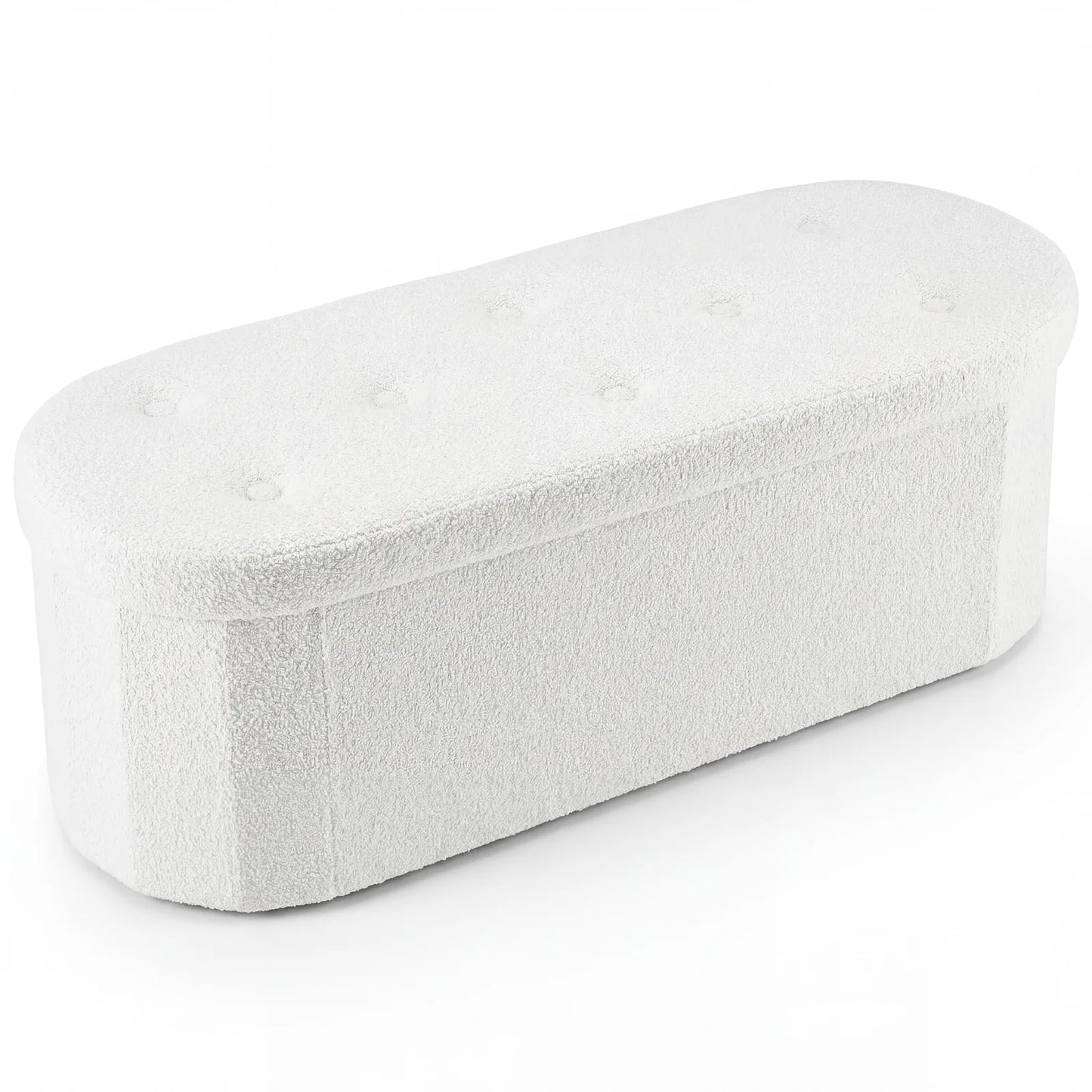 JHK Folding Storage Ottoman Bench With Cushion And Lid