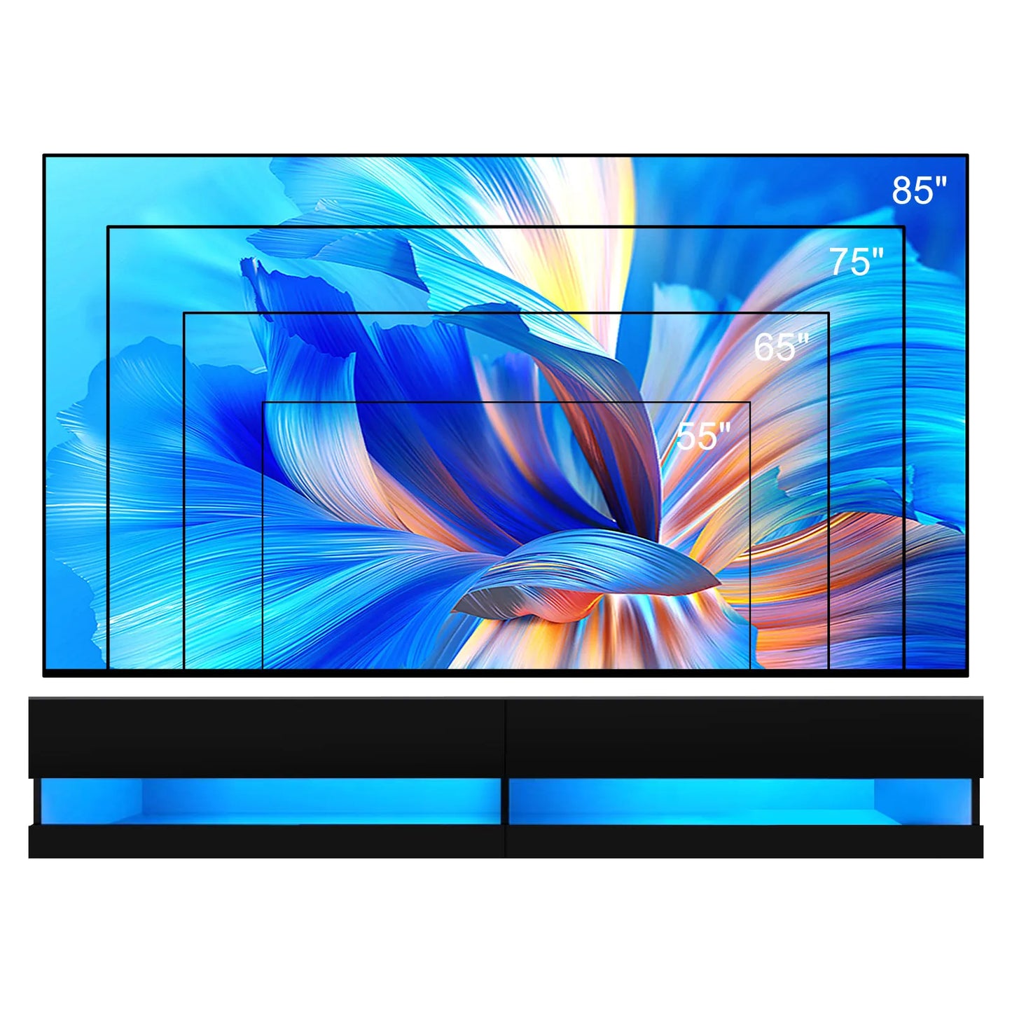 QiaoShiRen Floating TV Stand for Wall Mounted TV