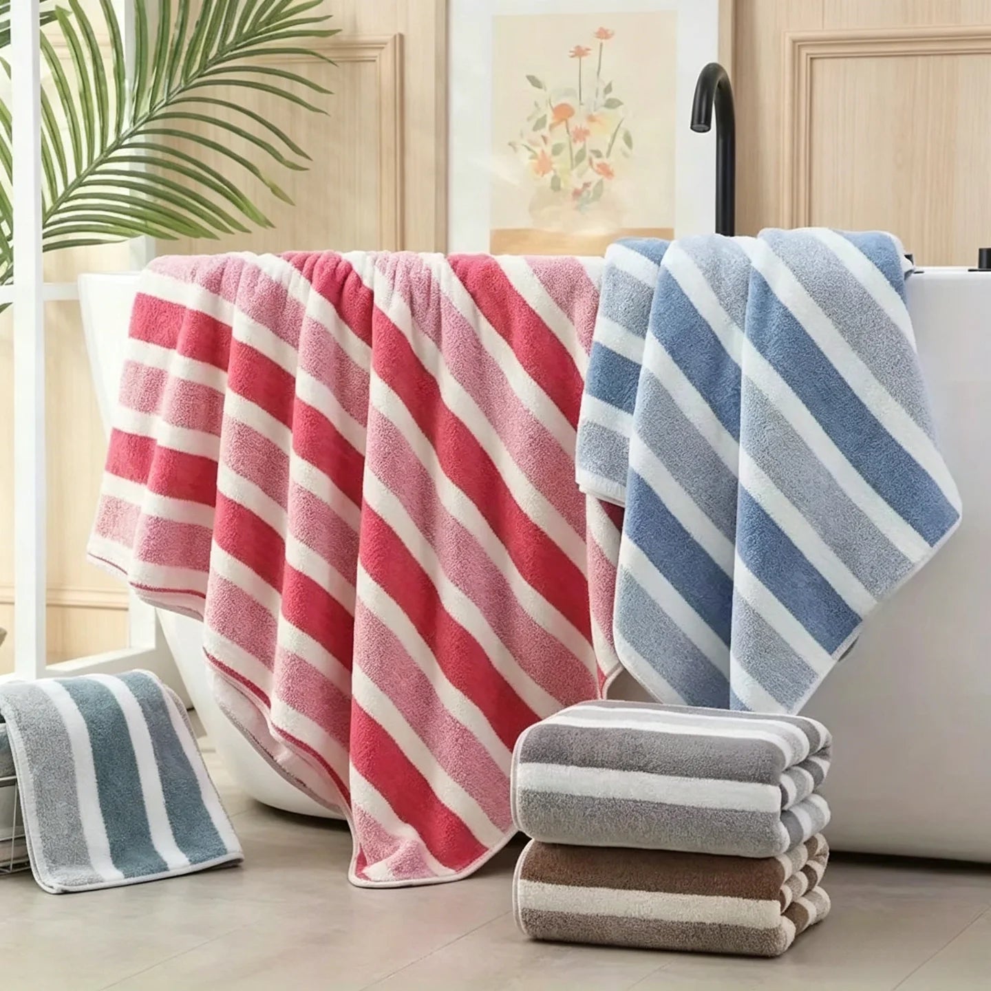 Ultra Absorbent Microfiber Towel Set For Bathroom Spa Use