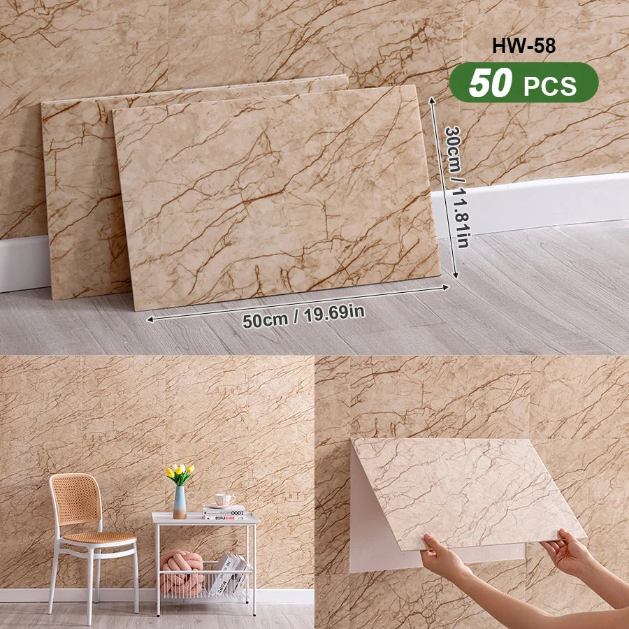 3D Self Adhesive Wall Tiles For Indoor Spaces Decor