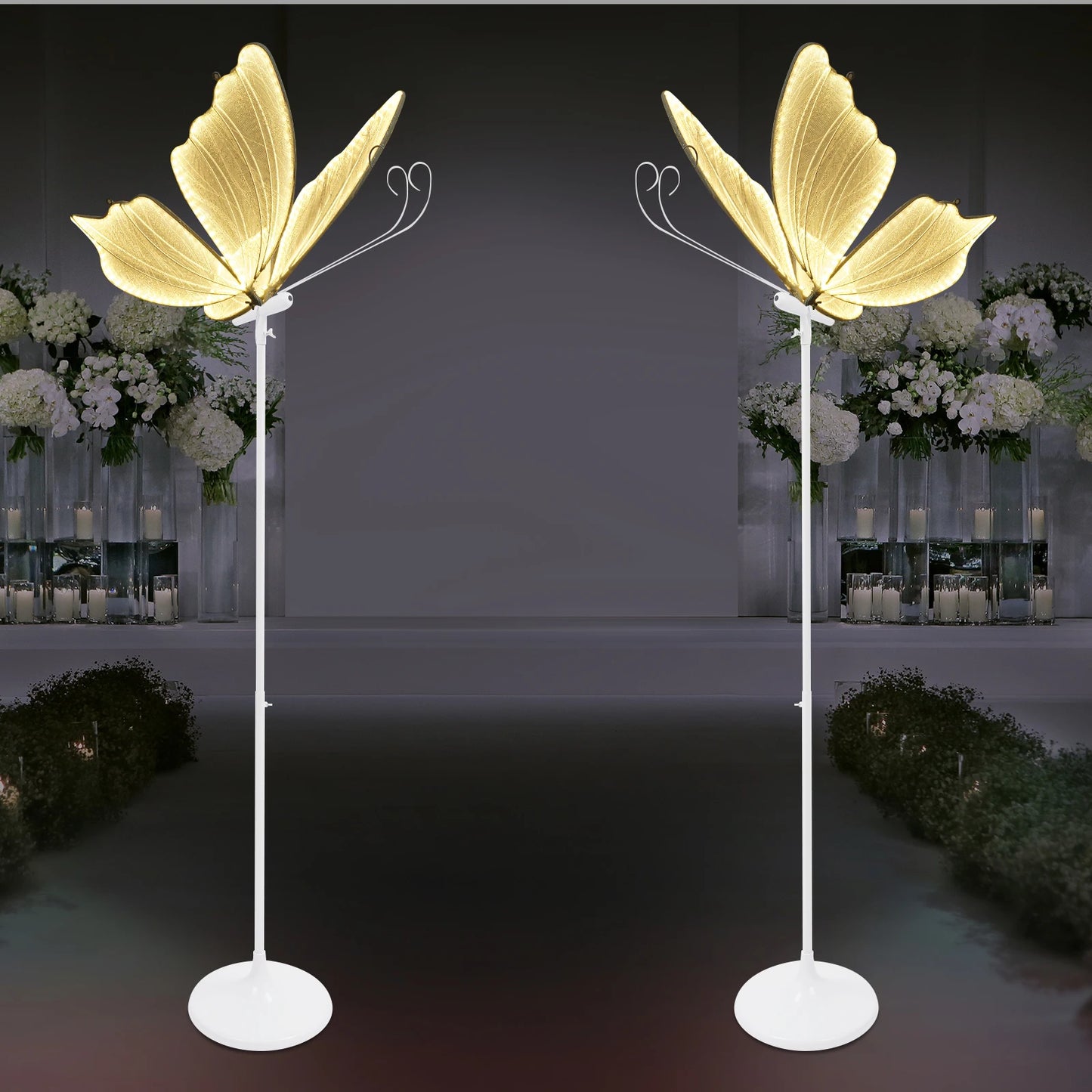 Two Pack Romantic Butterfly Floor Lamp 48W Wedding LED Decor