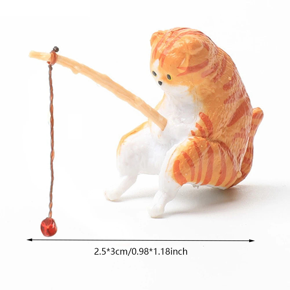 Alloet Kitten Fishing Ornament For Fish Tank Landscape Decor