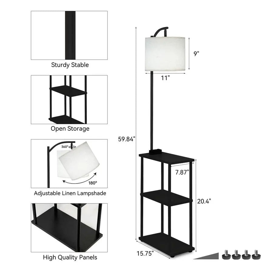 Lamp With Table USB Charging Station And AC Port Pro
