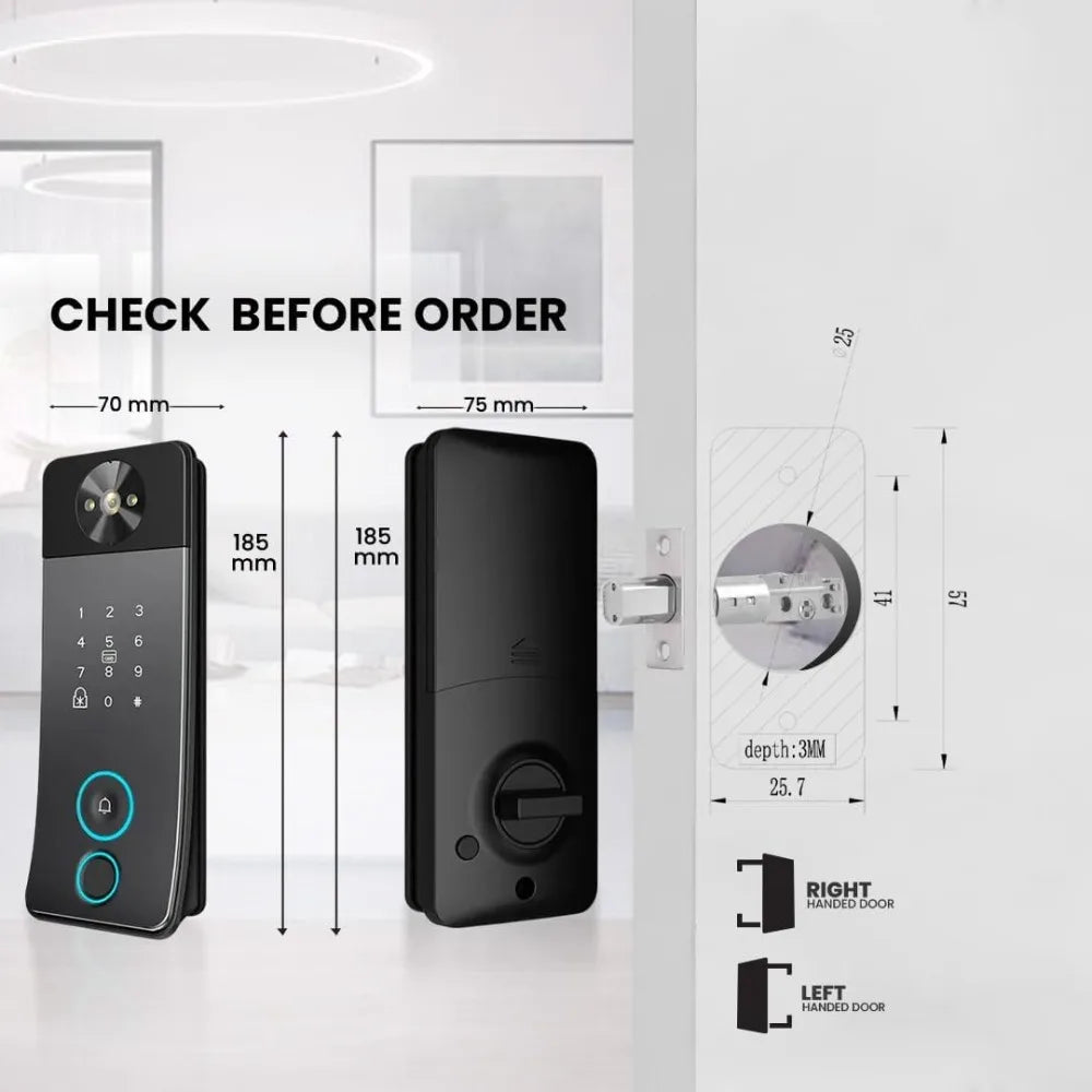 Kankeirr Smart Door Lock With Camera And Five Unlock Methods