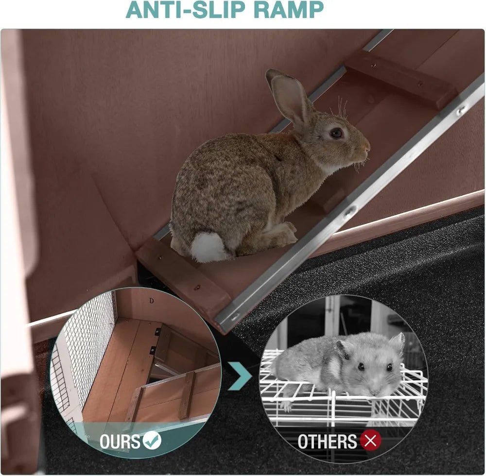Rabbit Hutch Indoor Bunny House Guinea Pig Cage With Trays