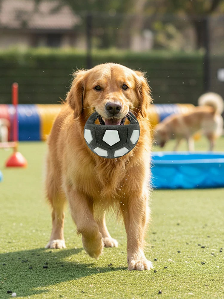 Dog Calming Ball With Handle Interactive Squeaky Football Toy