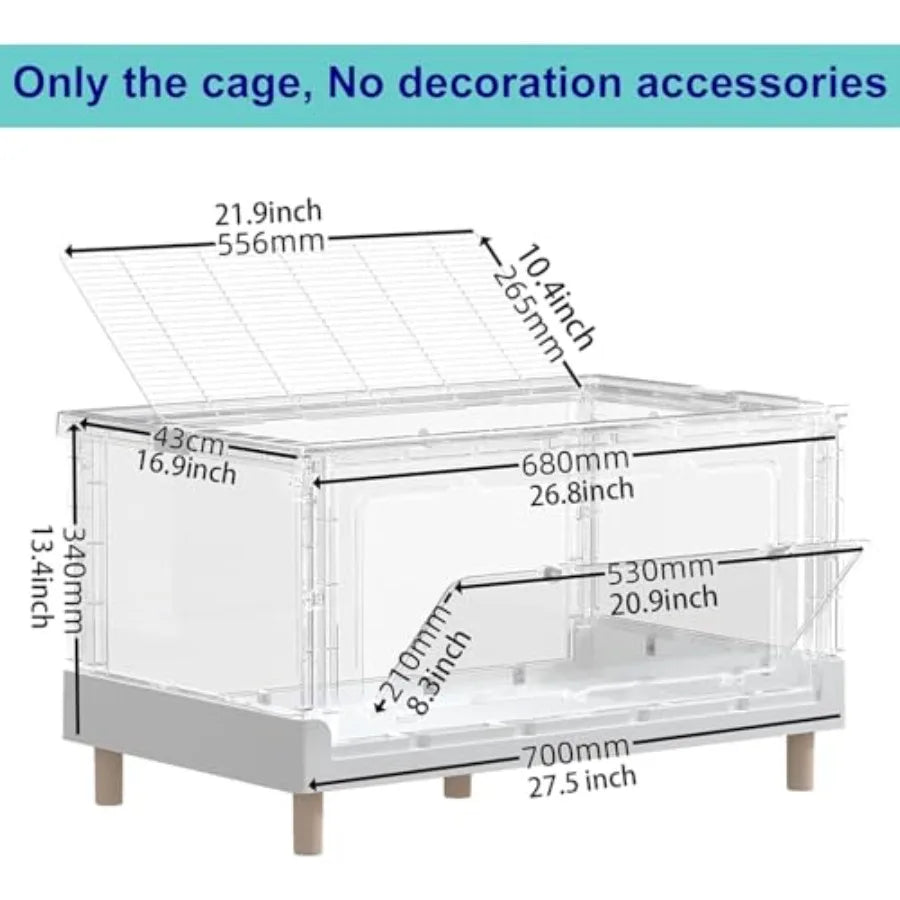 NONECN Acrylic Hamster And Guinea Pig Cage For Small Pets