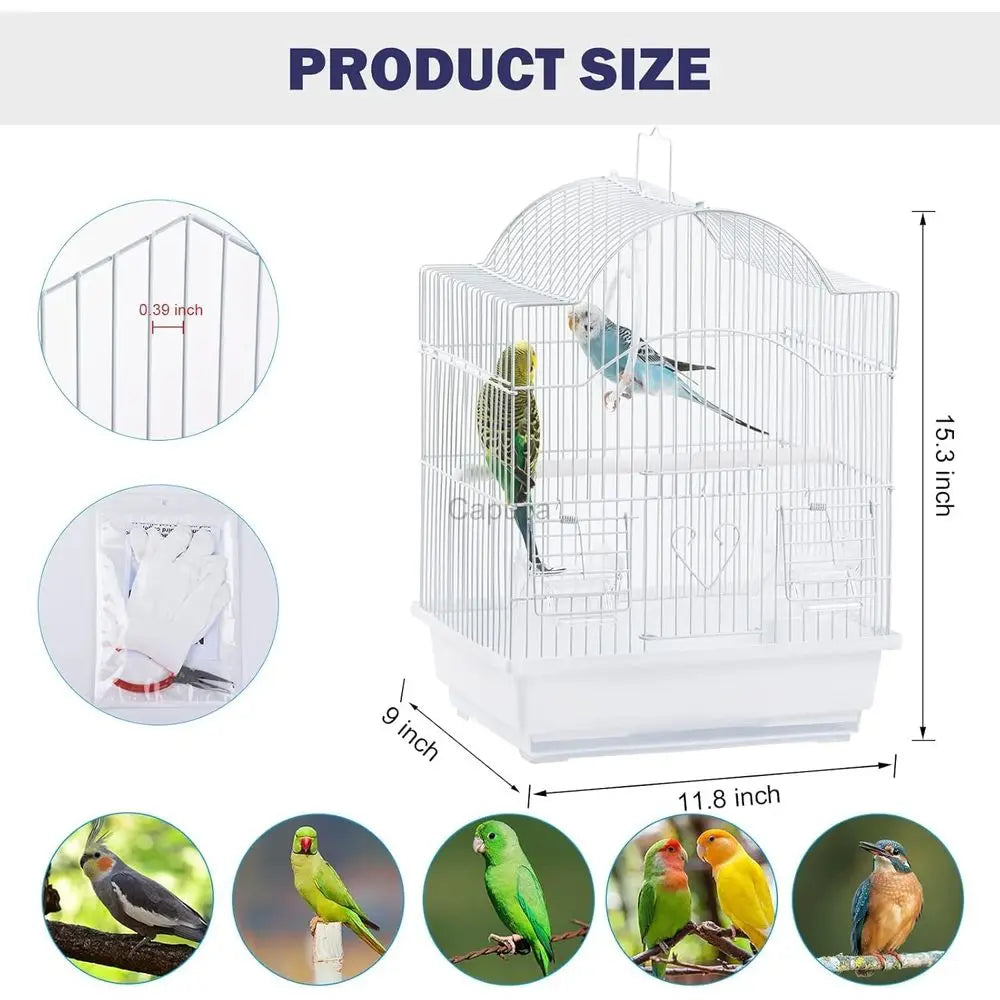 Portable Bird Cage Kit With Accessories For Parakeets Lovebirds Canaries