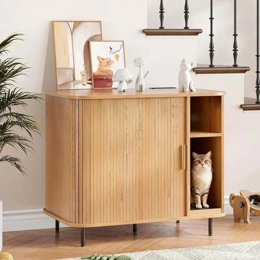 Premium Litter Box Enclosure With Charging Dock And Robot