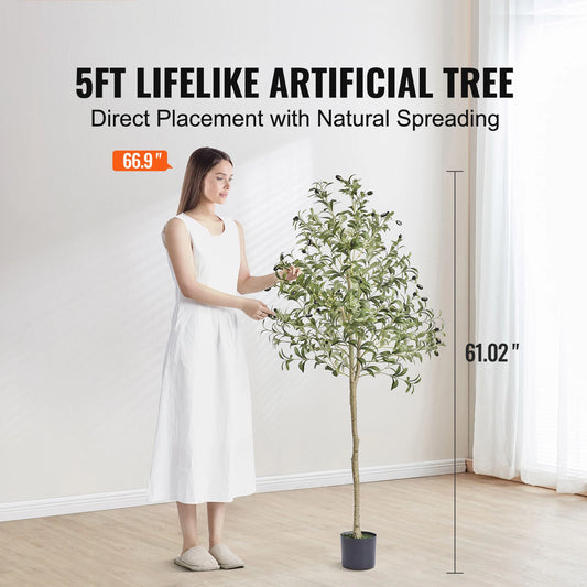 Artificial Olive Tree Lifelike Faux Plant For Home Office Decor