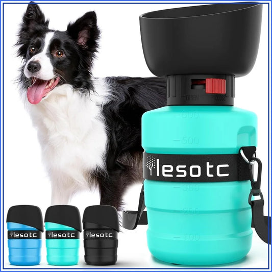 Portable Dog Water Bottle With Bowl Leakproof Travel Dispenser