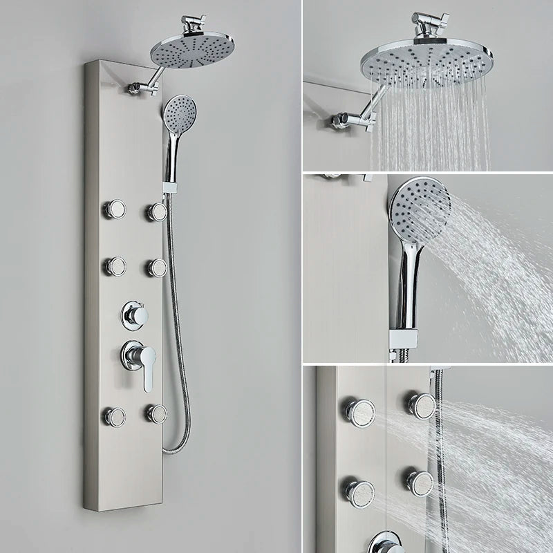Suguword Shower Panel Faucet Fahrenheit Degree Display Spa Massage Jets