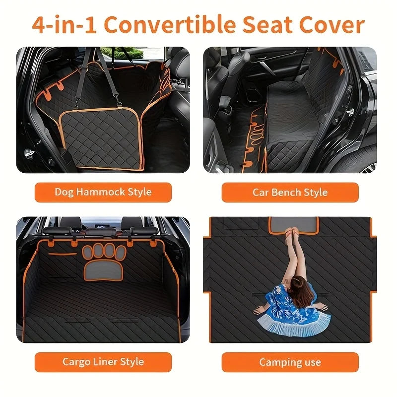 NONECN Dog Seat Cover Hammock For Cars Heavy Duty Waterproof