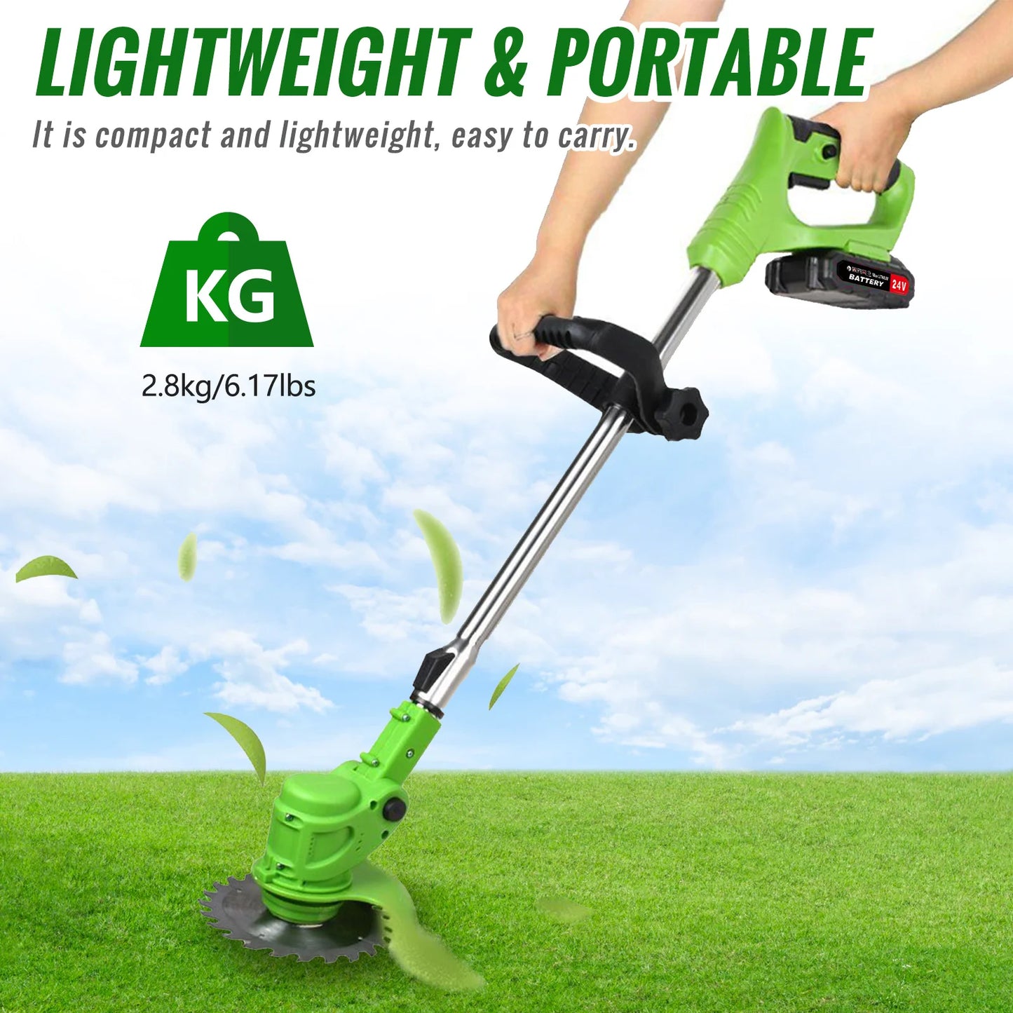 Cordless Two In One Electric Weed Trimmer And Grass Cutter