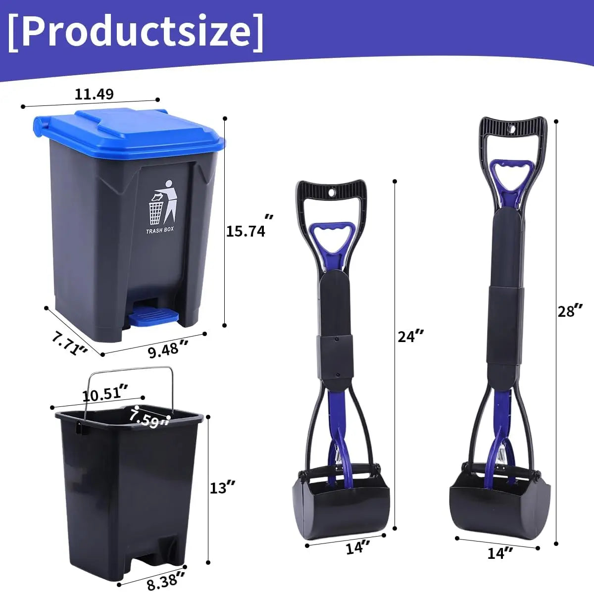 Pooper Scooper Two Pack With Removable Inner Bucket