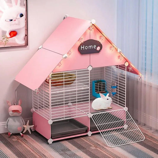 2Story Indoor Rabbit Cage With Dual Deep Pullout Trays