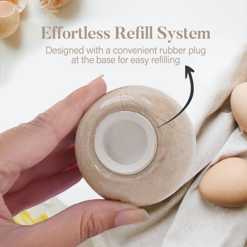 Handmade Marble Salt And Pepper Shakers Set Natural Stone Kitchen