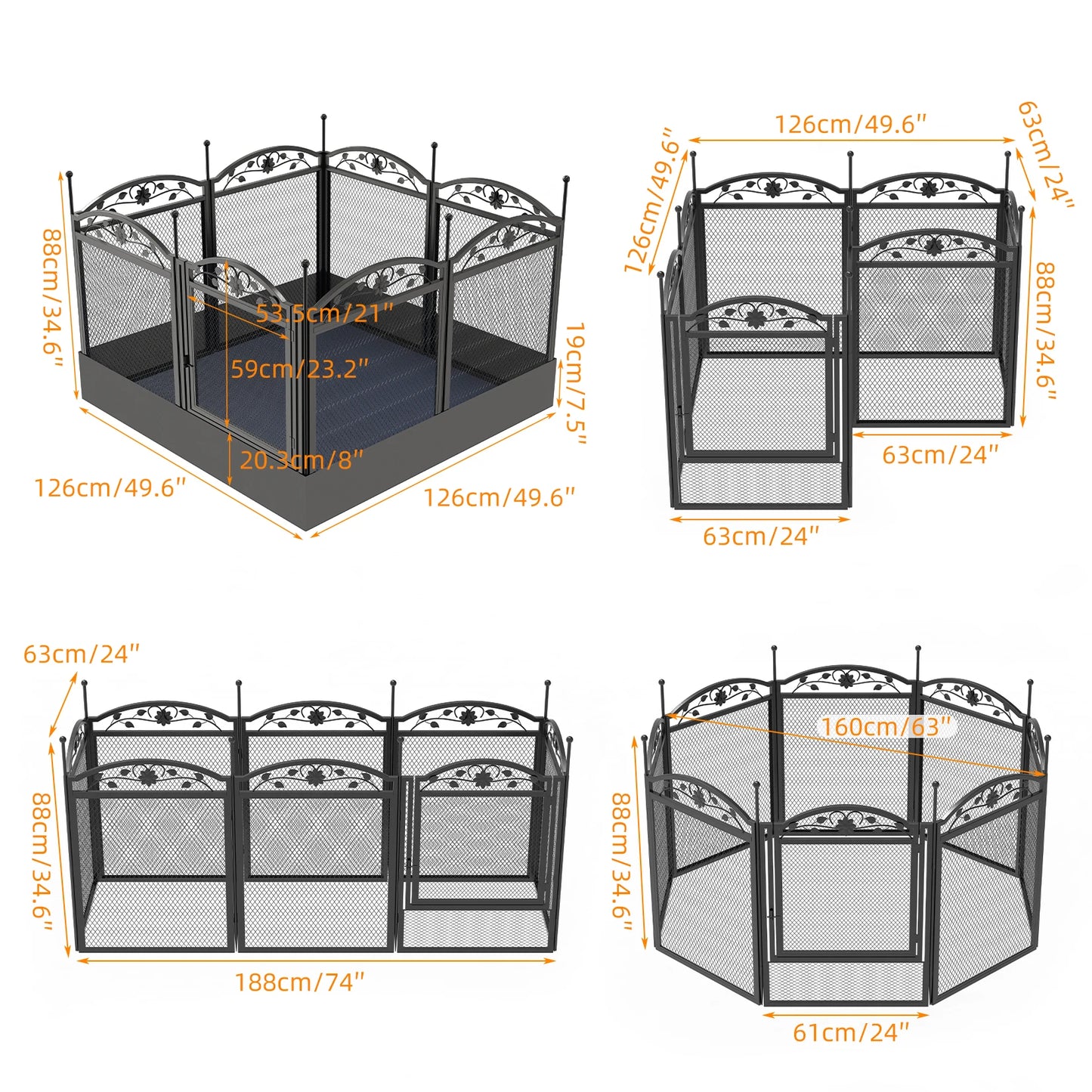 BINGOPAW 8 Panels Heavy Duty Dog Playpen With Waterproof Pad