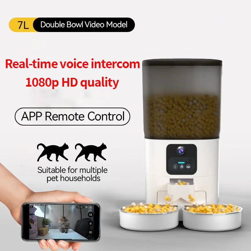 PAPIFEED Smart Cat Dual Bowl Automatic Feeder With Timer