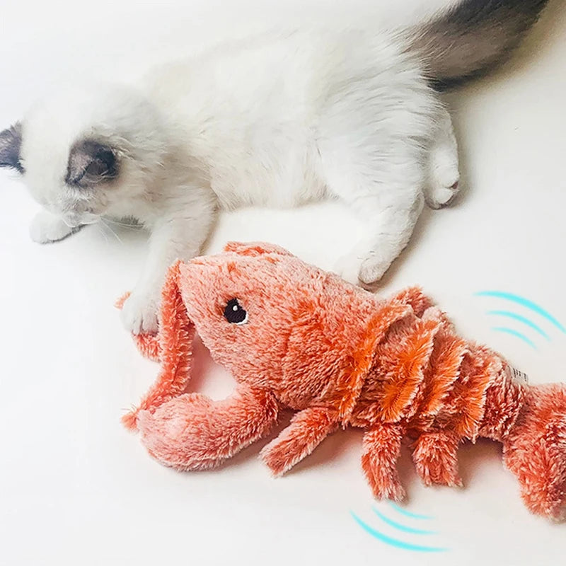 Cat Toys Electric Lobster USB Rechargeable Jumping Plush Teasing Toy
