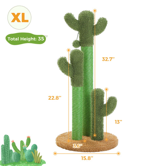 PEQULTICN Cactus Cat Tree With Condo Hammock And Ball