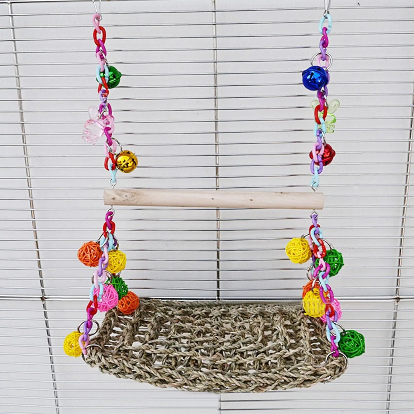 Seagrass Bird Swing For Parakeets Parrots Small Birds Cage Accessory