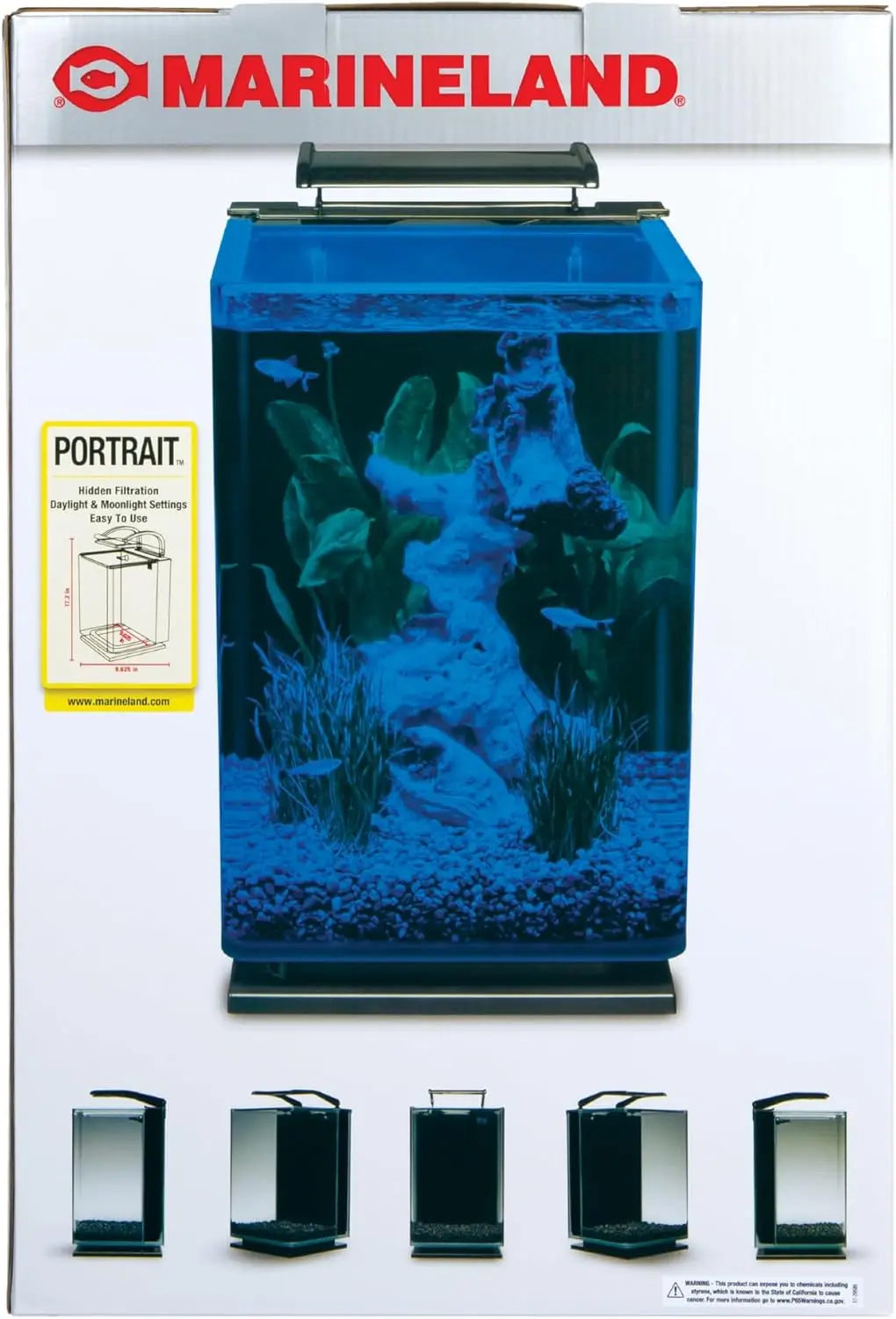 Glass LED Aquarium Kit With Hidden Filtration And Dual Lighting