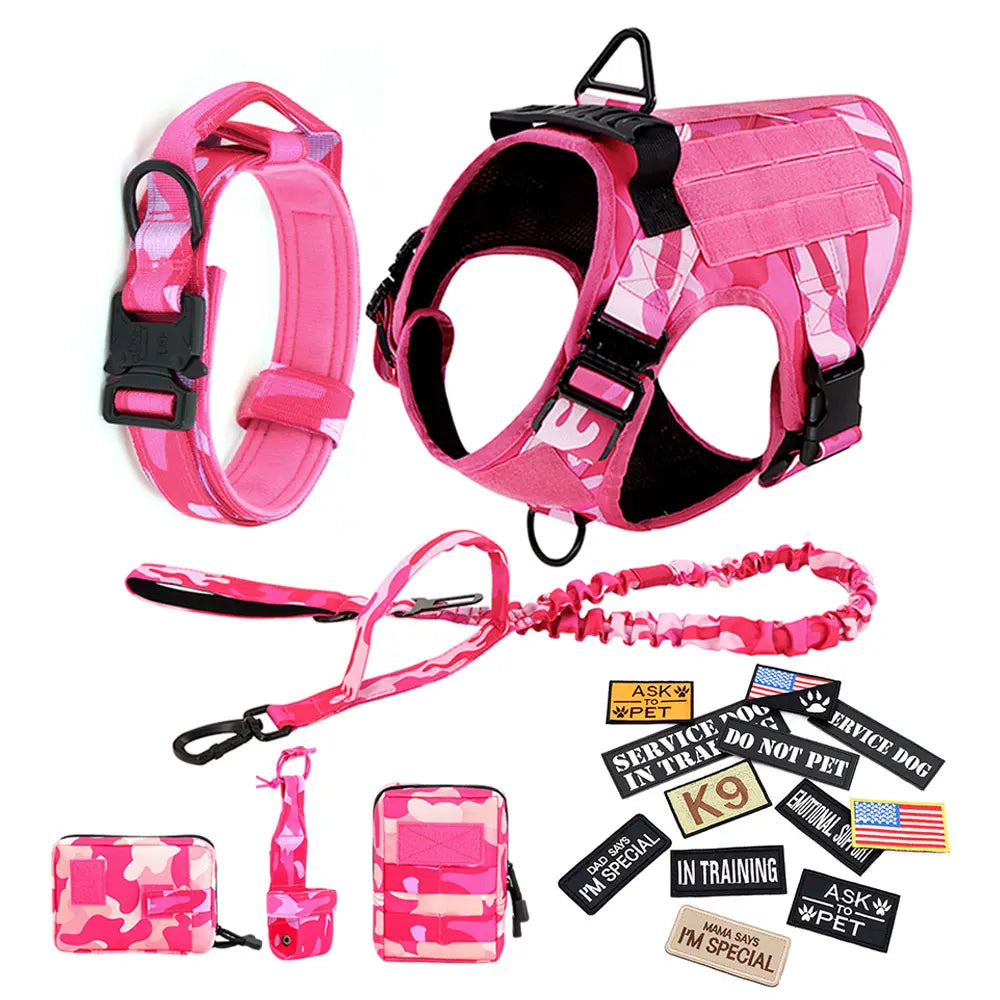 PETRAVEL Military Camouflage Dog Harness For Training And Walking