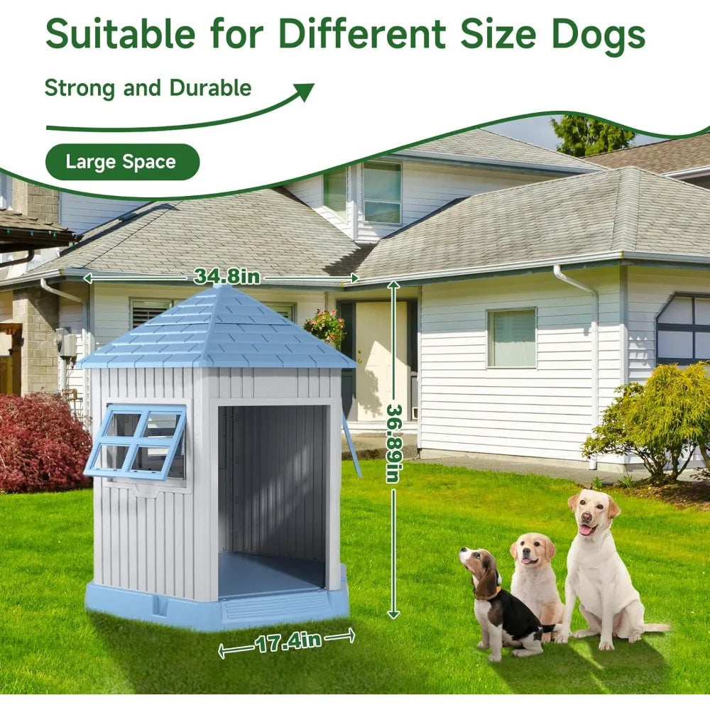 Durable Indoor Outdoor Dog House Shelter With Elevated Floor