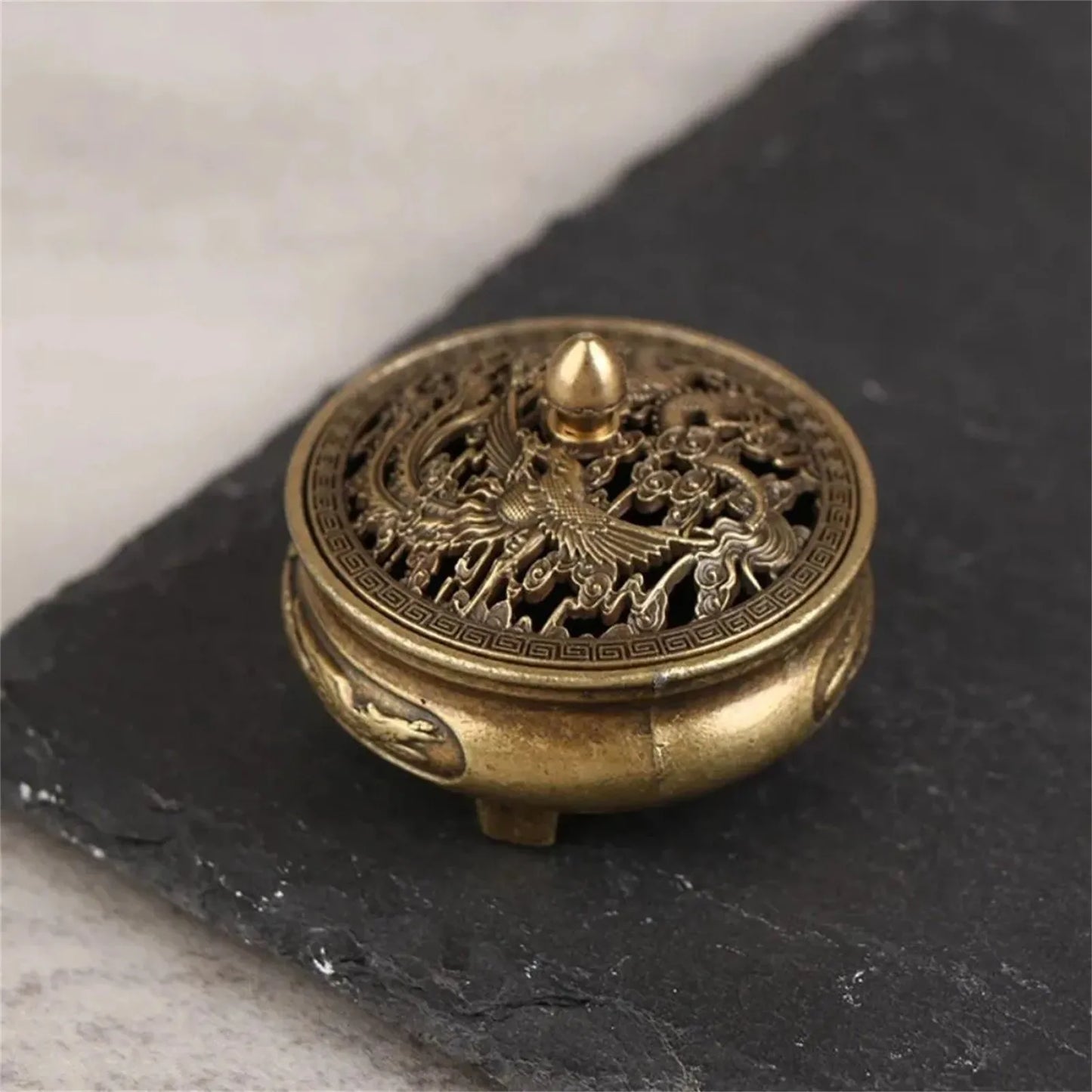 Copper Incense Burner Antique Alloy Buddhist Home Decor