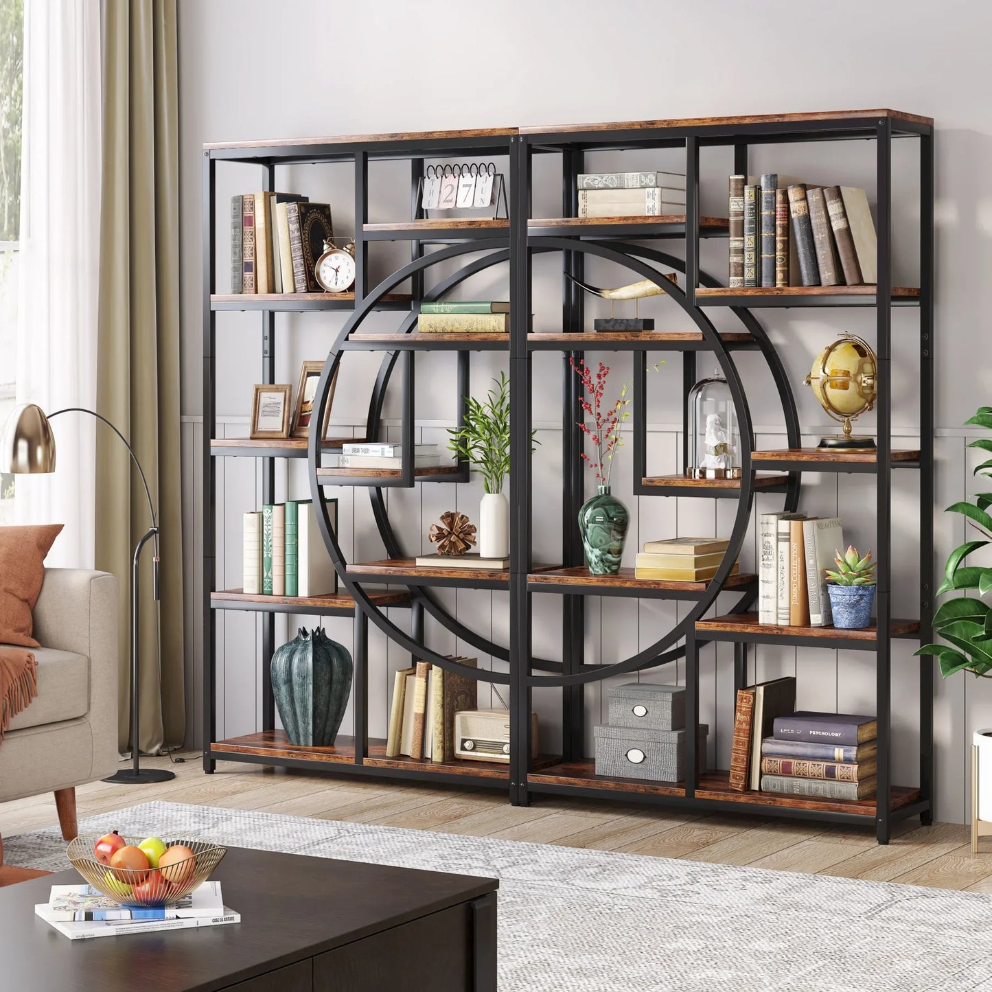 Tribesigns 5 Tier Industrial Etagere Bookcase Storage